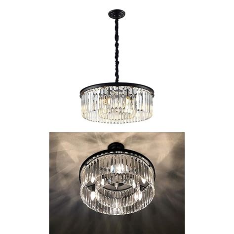 Buy Deweylaza Modern Crystal Chandelier Lighting, 6-Light W22"x H7 ...