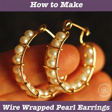 How to Make Wire Wrapped Pearl Earrings | Diy jewelry videos, Hoop ...