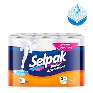 Selpak Imported Paper Towel Kitchen Roll 3ply - 6 Rolls : Amazon.in ...