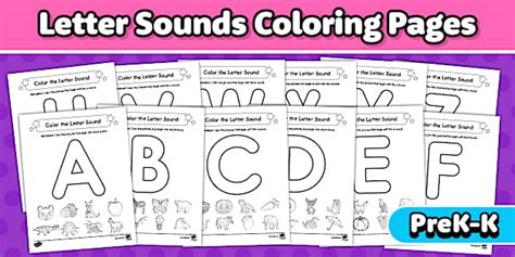Letter Sounds A-Z Phonics Practice Coloring Pages