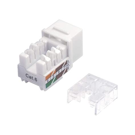 Buy Cat6 Keystone Jack LEENUE RJ45 Keystone Jack UL Listed Slim White ...
