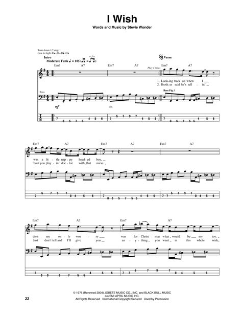 I Wish by Stevie Wonder - Bass Tab - Guitar Instructor
