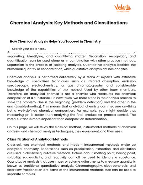 Vedantu Learn LIVE Online Chemical Analysis: Key Methods & Techniques ...