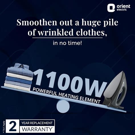 Orient electric Gusto heavy weight Iron for clothes | 1100 Power | Cool ...