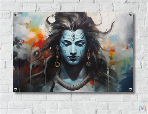 Lord Shiv - Sketch (Premium Acrylic Wall Poster) | Religious Wall Post ...