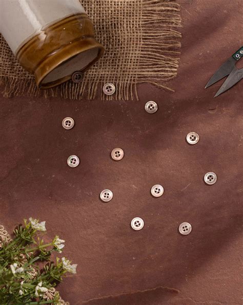 Natural Shell Handmade Buttons ( Set Of 5 )