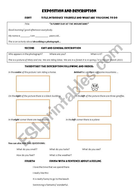 Exposition for beginners - ESL worksheet by hugohector