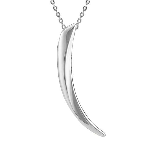 Sterling Silver Curve Pendant (18'') | Shane Co.