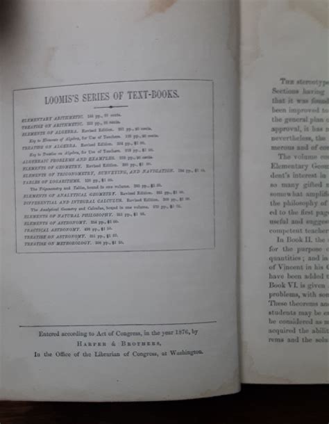 Elements of Geometry, Conic Sections and Plane Trigonometry by Loomis, Elias: Fair Hardcover ...