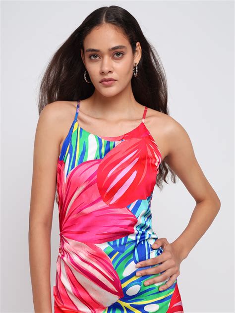 Tropical Halter Maxi Dress