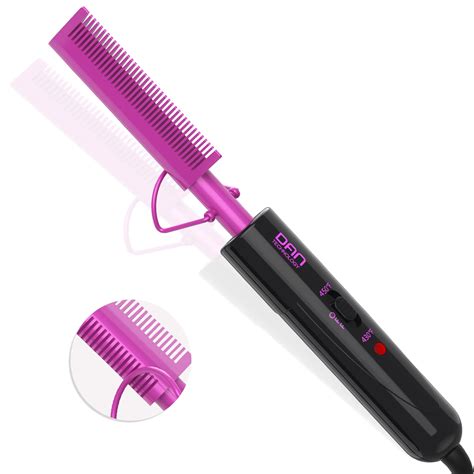 DAN Tech 2 in 1 Electric Hot Comb Iron 450, Anti-Scald Creamic Heat ...