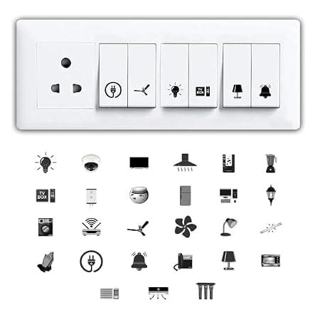 Buy Switch Board Stickers for Home and Office - 41 Pattern 600 Pcs Self ...