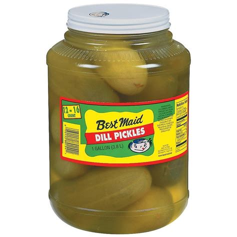 Best Maid Whole Dill Pickles, Kosher Certified, 1 Gallon Jar, 12-16 ...