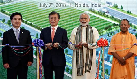 Modi, Moon Jae-in inaugurate world's largest phone factory in Noida