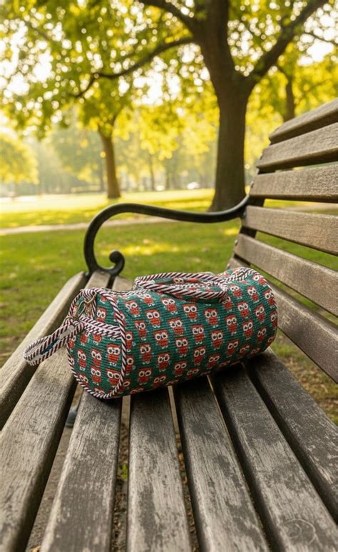 Handblock Quilted Kids Owl Green Duffle Bag – 15 x 20 Inch – Hawa Mahal ...