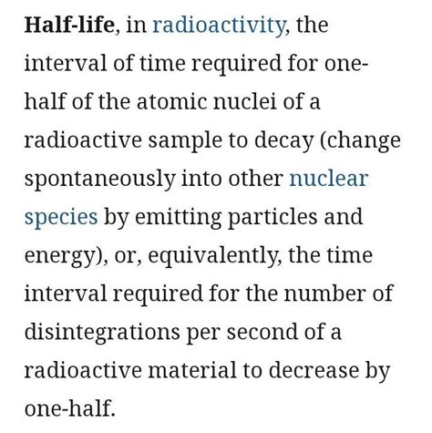 Explain the Half-life of radioelement (t 1/2) - Brainly.in