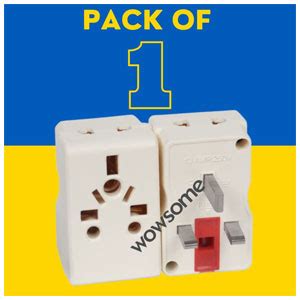 WOWSOME (1 Adapter) 13A Type-G UK Flat Pin Fused Multi-Plug for India ...