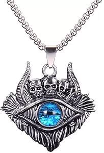 MEENAZ Pendant for Men Evil Eye Dragon Black Silver chain for men Boys ...