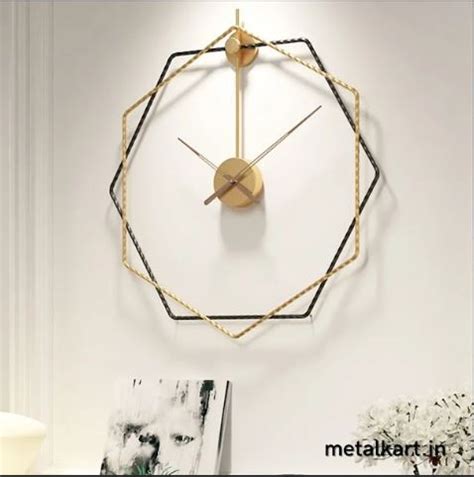 Metalkart Special The Gilded Hexagon Wall Clock (Dia 24 Inches) - Punam ...