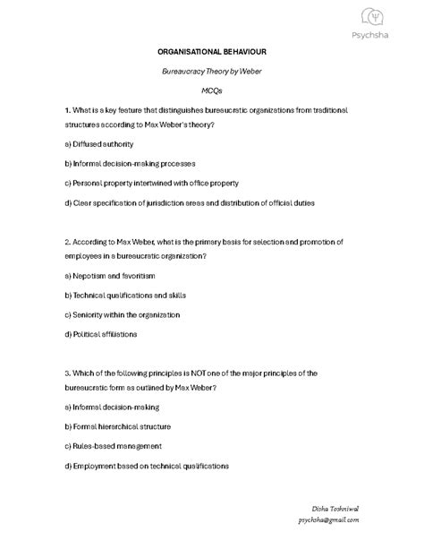 OB Classical Theory Weber - Disha Toshniwal psychsha@gmail ...