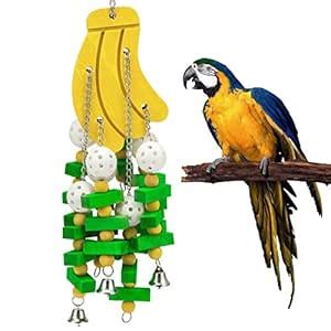 Keersi Medium Large Bird Chew Toy Wood Block for Parrot Parakeet ...