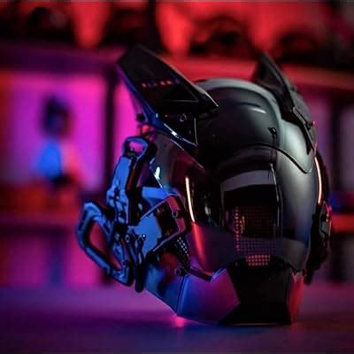TeShoarud Black Samurai Cyber Punk Mask with Horns, Cosplay India | Ubuy
