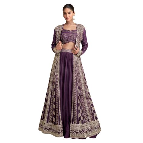 Buy Kubera Women's Jacket Lehenga Set - Lehenga, Choli & Embroidered ...