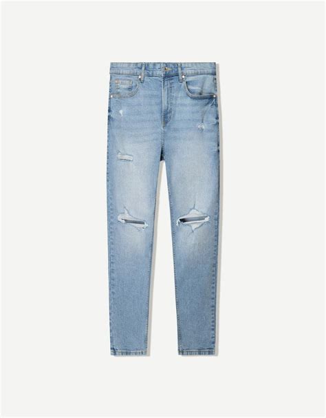 Ripped carrot fit jeans - Men | Bershka