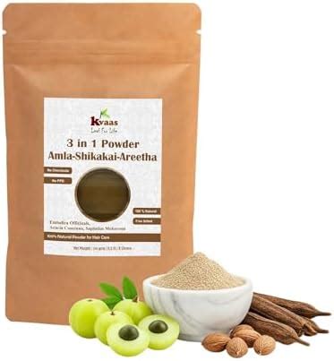 Kvaas 3 in 1 Hair Mask Amla - Shikakai - Areetha Combo | 100 g | Indian ...