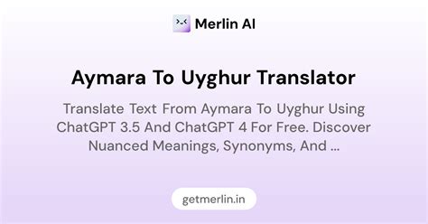 Aymara to Uyghur Translator