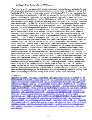 Fillable Online Ups Supply Chain Solutions Forms PDF ...