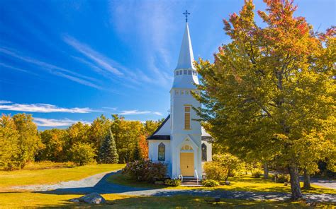 White Church In Autumn Free Stock Photo - Public Domain Pictures