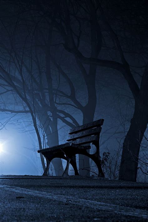 Download wallpaper 800x1200 bench, night, park, gloomy iphone 4s/4 for ...
