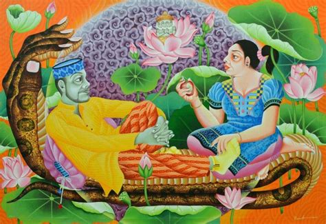 "Politicians": Green Acrylic Painting (48x72) by Ramu Das – ArtZolo.com