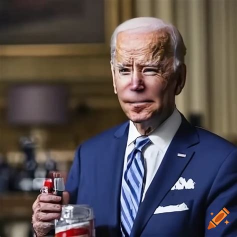 Joe biden with a soda on Craiyon