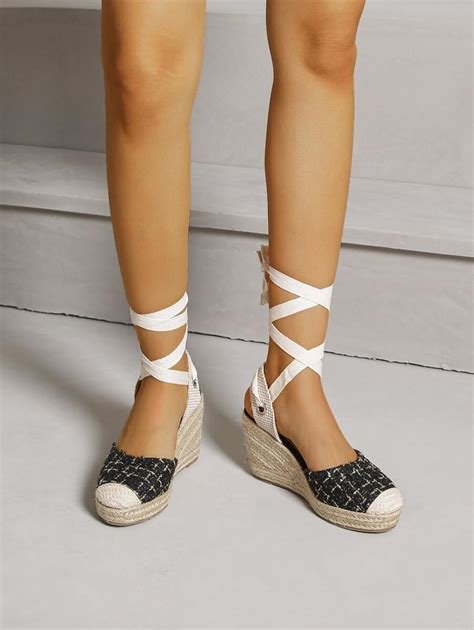 Tie Leg Espadrille Strappy Wedges | SHEIN USA