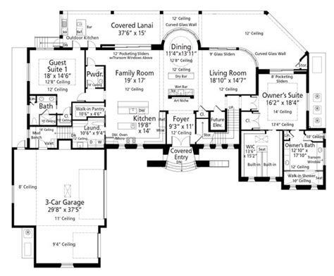 Mediterranean Style House Plan - 5 Beds 4.5 Baths 5067 Sq/Ft Plan #938 ...