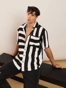 MASCLN SASSAFRAS Men Printed Casual Black Shirt - Buy MASCLN SASSAFRAS ...