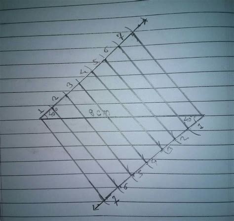 Draw a line segment of length 9cm and divide it in seven equal parts ...