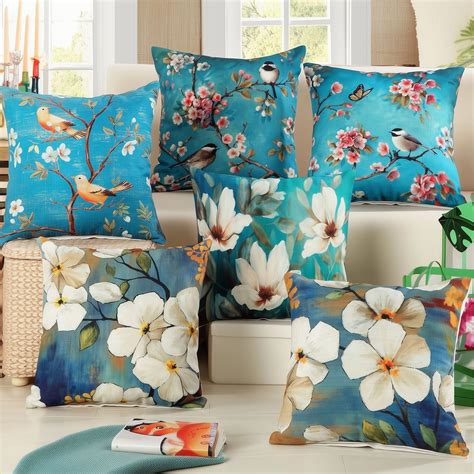 Birds & Flora Cotton Feel Cushion Covers - 5 Piece/Set – Shoppers Fortune