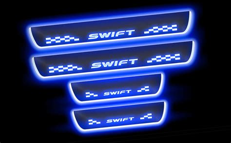 Fabtec Car Door Foot Step Sill Plate with Mirror Finish LED Car Sill ...