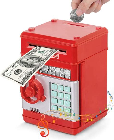 Zancia Piggy Bank Atm For Kids Money Safe Savings With Password Box Toy ...
