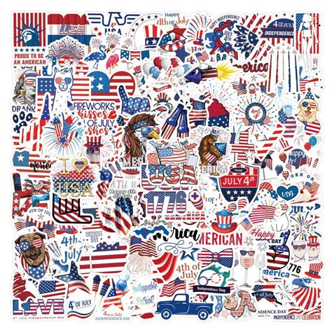 110Pcs Independence Day Stickers Pack | Western Stickers,High Quality ...
