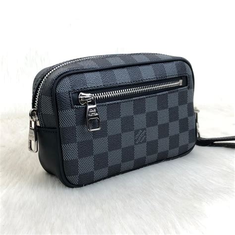 louis vuitton canta erkek kasai siyah damier clutch el cantasi 19x12 ...