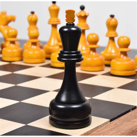 1960's Soviet Championship Tal Chess - Antiqued Boxwood- 4" King
