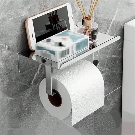 1 stuk rolhouder voor toiletpapier, roestvrijstalen tissuehouder ...