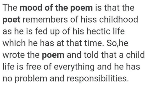 What is the mood of the poem I remember I remember ( sad , peacefull ...