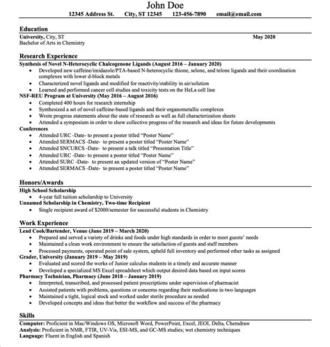 Entry Level Chemist. The formatting looks better when all the missing ...