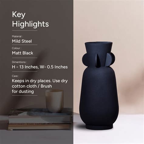 Buy Sage Black Metallic Vase | Home Decor Vases at Best Price – Nestroots