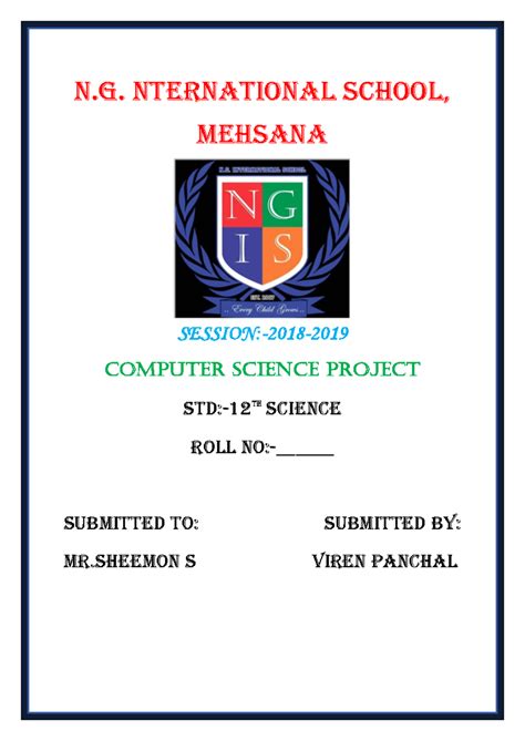 12th CS Project: Student Report Card Management System - Studocu